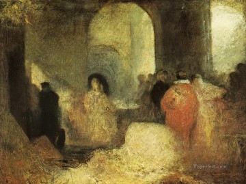  Turner Pintura - Cena en un gran salón con figuras disfrazadas de Turner